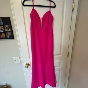 Aqua Strapless Fuchsia Dress